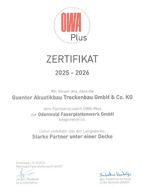 OWA Plus Zertifikat 2025-2026